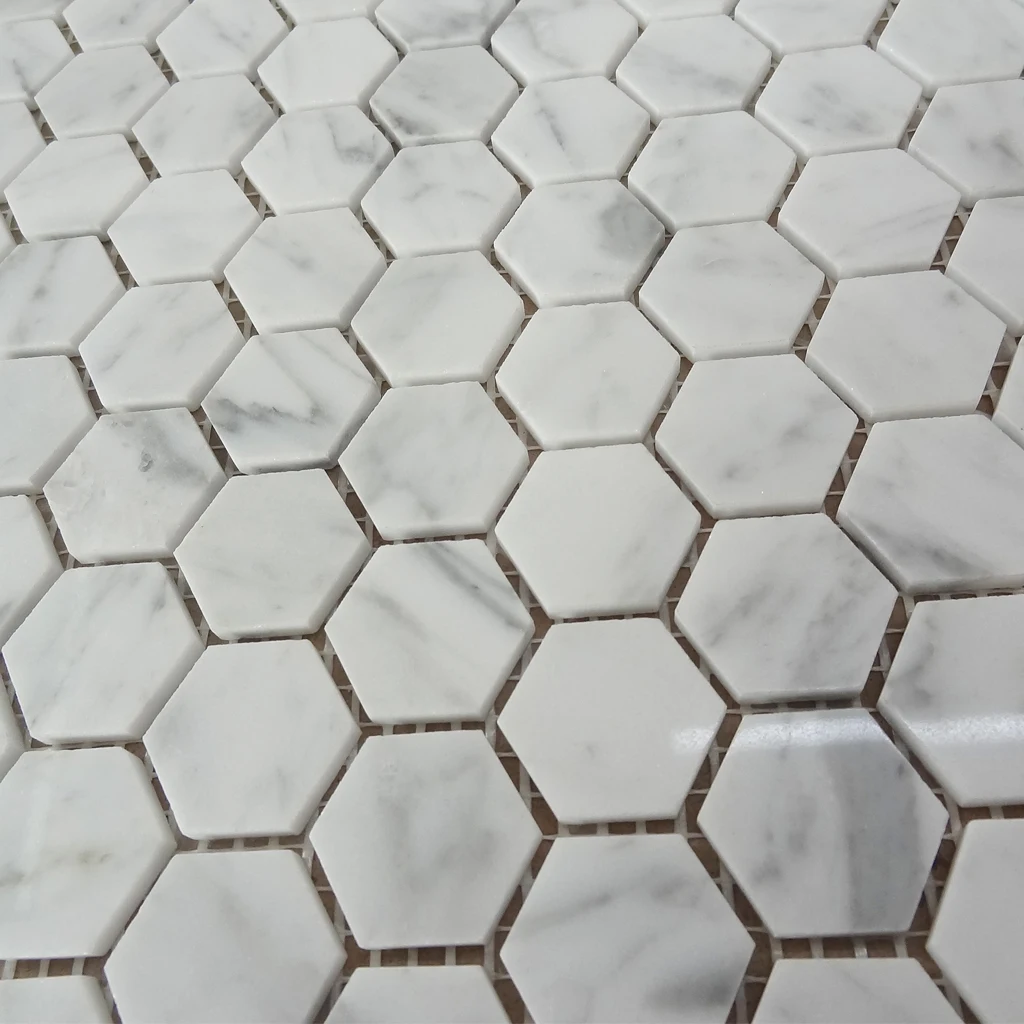 bianco carrara white stone mosaic on sale natural marble tile flooring tile interior background