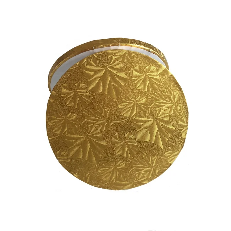 Factory Disposable Two Layer Durable 6 8 10 12 inch Silver Foil Corrugated Hard Cake Base Pad Board Circle Drum