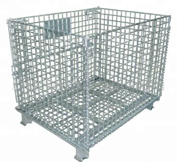 Foldable Collapsible Steel Wire Mesh Storage Cage Pallet Container Made In China