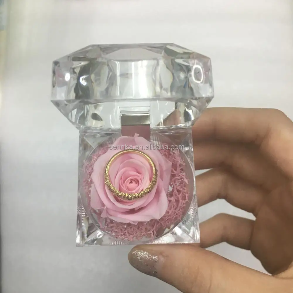 preserved flower rose longlasting ring box pink eternal rose over 25 colors available moss arrangements cheap price