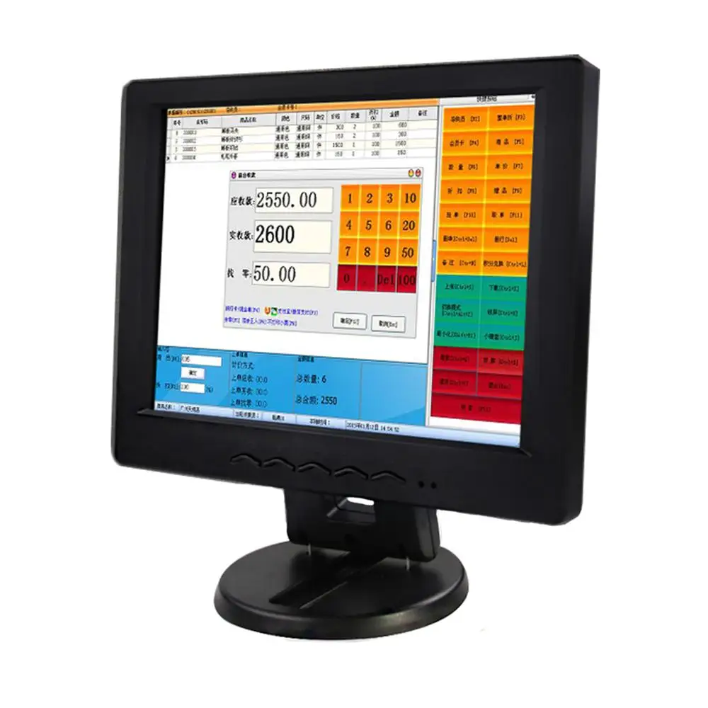 Newest fashion 10 inch or 12 inch touchscreen monitor support USB,VGA ,DVI,DC for kitchen,bedroom,hotels