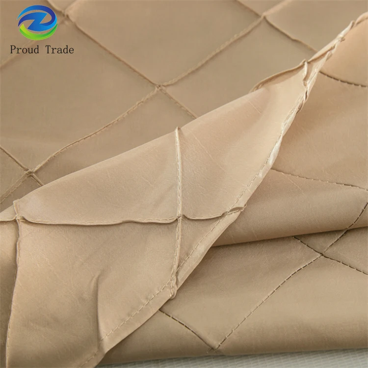 Cheap round taffeta pintuck tablecloth for wedding