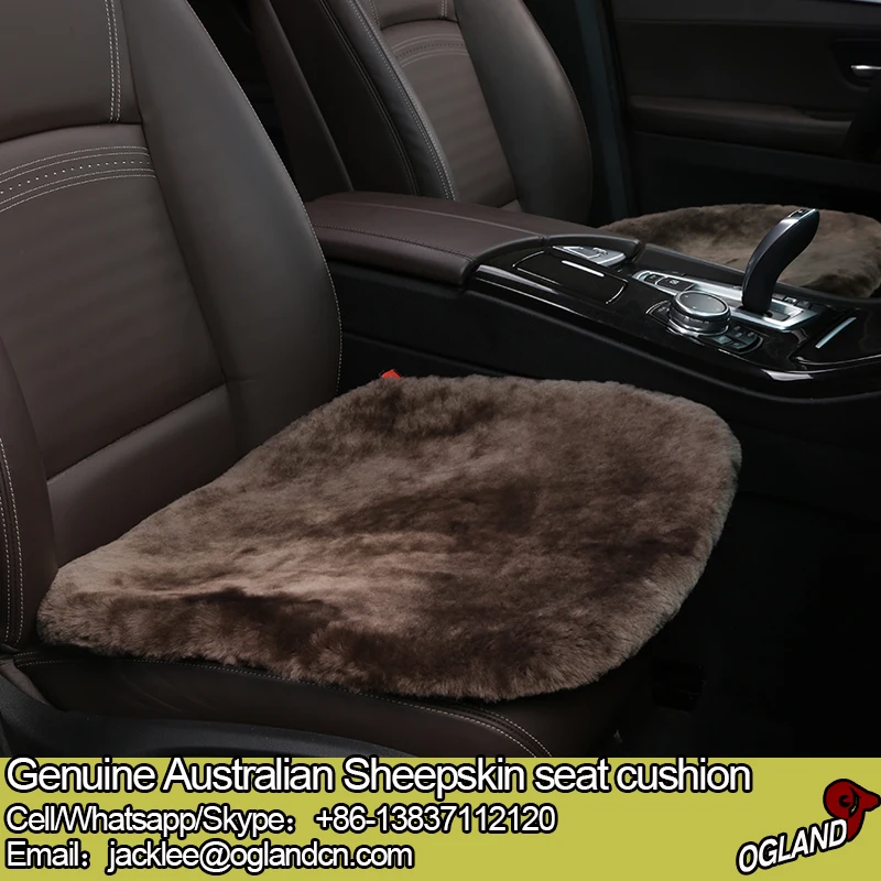 Pink fur Sheepskin adult heated car front seat cushion