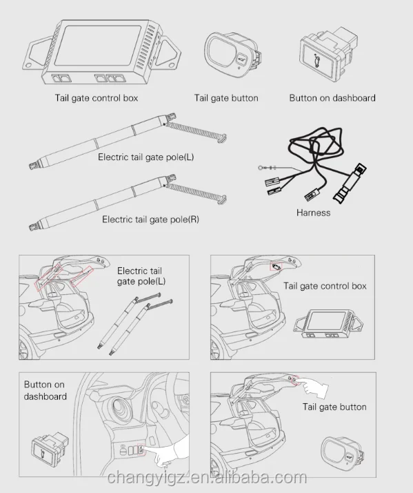electric tailgate lift For Mitsubishi pajero 2016