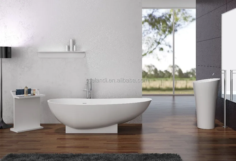 
Man-made free standing oval bath tub 