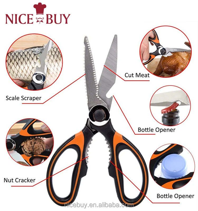 Hot sale Professional Multi-Function Stainless Steel Heavy Duty Kitchen Shears