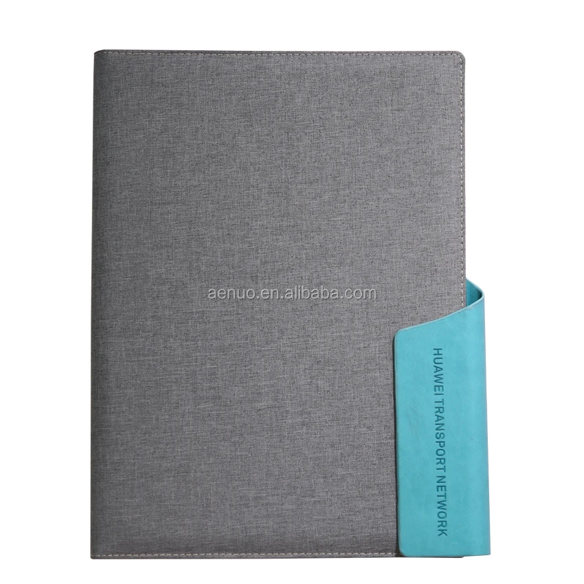 Polyester Business Conference folder Office Document Holder A4 File Folder with embossed logo