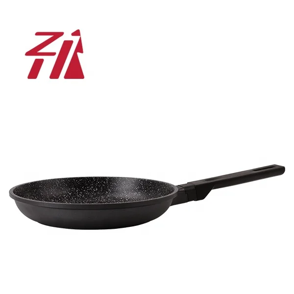 2023 Non Stick Fry Pan Cookware 20CM  Aluminum Alloy Black Marble Coating Fry Pan Customizable