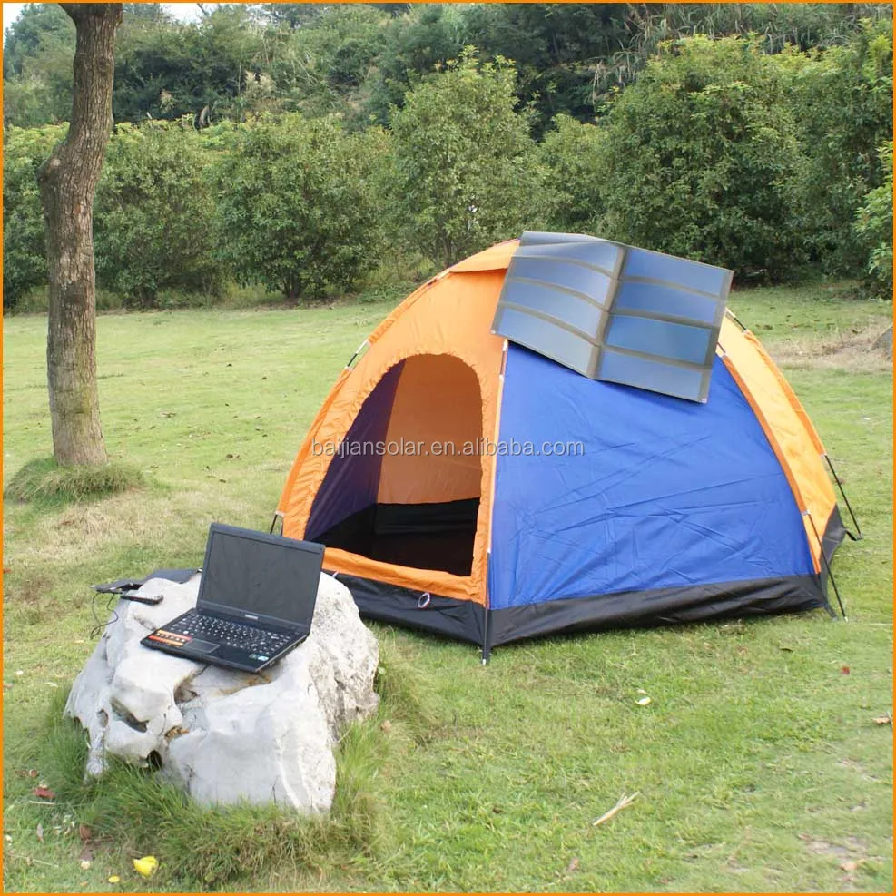 Flexible foldable amorphous solar panel for outdoor