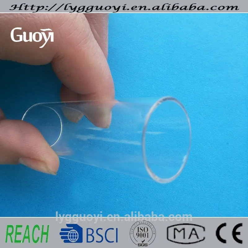 высокая чистота кварцевый рукав с огнем полированными концами