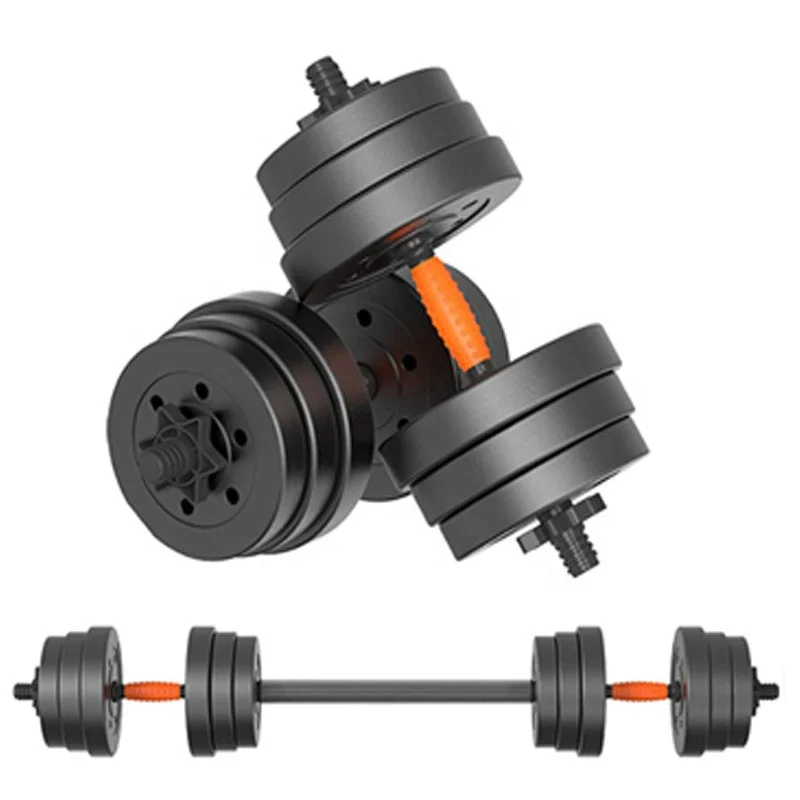 Custom 10kg 20kg gym adjustable weight dumbbell and barbell set