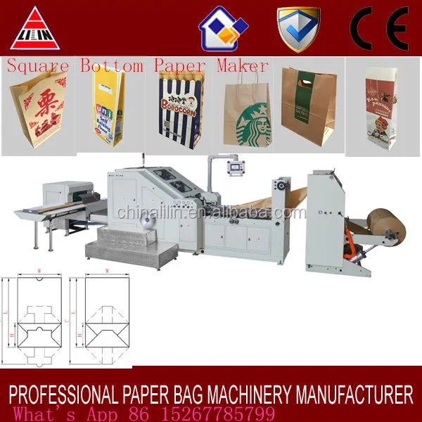 LSB-200 Square Bottom Paper Bag Manufacturer Machine for grocery gluing machine wholesales