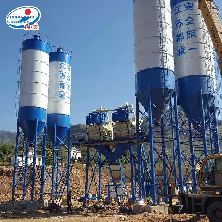 Factory direct stationary electric motor concrete cement mixer plant price china manufacturer