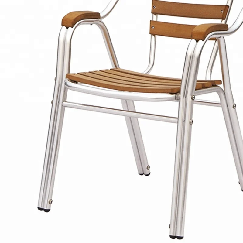 Double Tube Leg Plastic Wood Aluminium Garden Chair