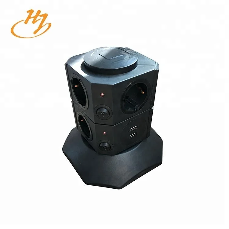 
Huijun Brand European Multi-Outlet Power Strip Vertical Tower Socket 