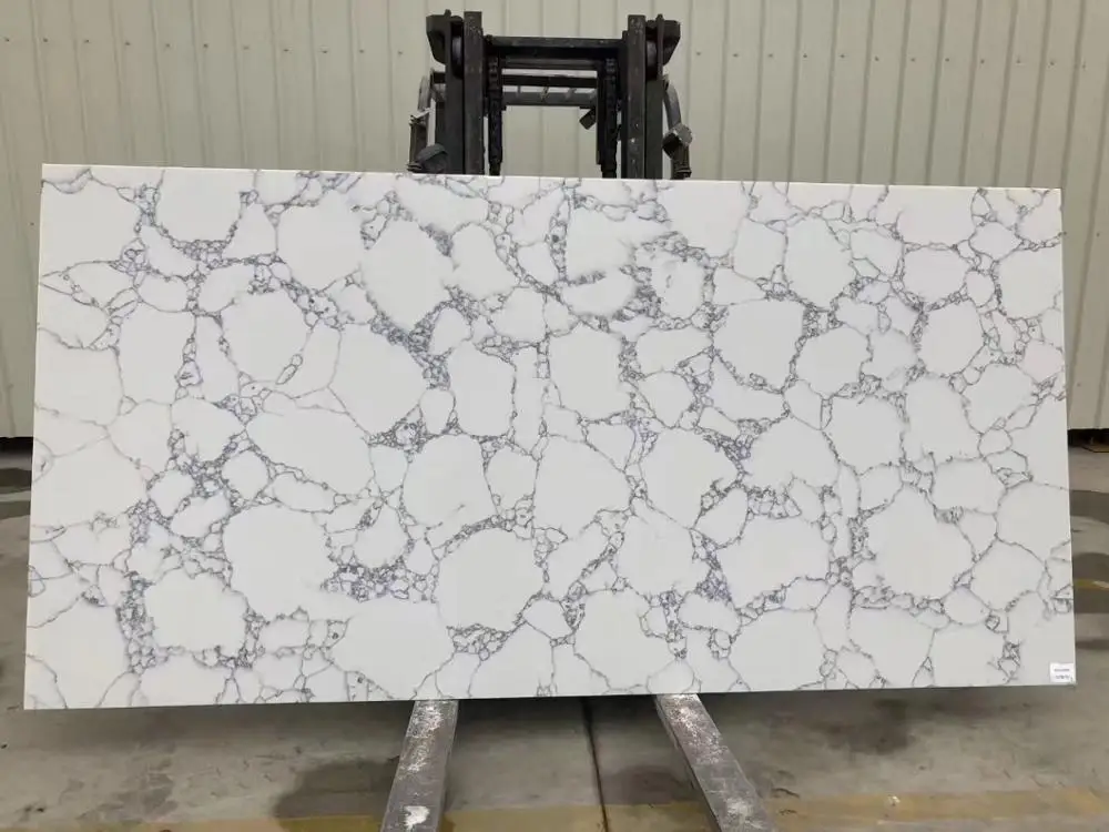 
Discount White Quartz Countertop with Grey Veins Stone Benchtop 