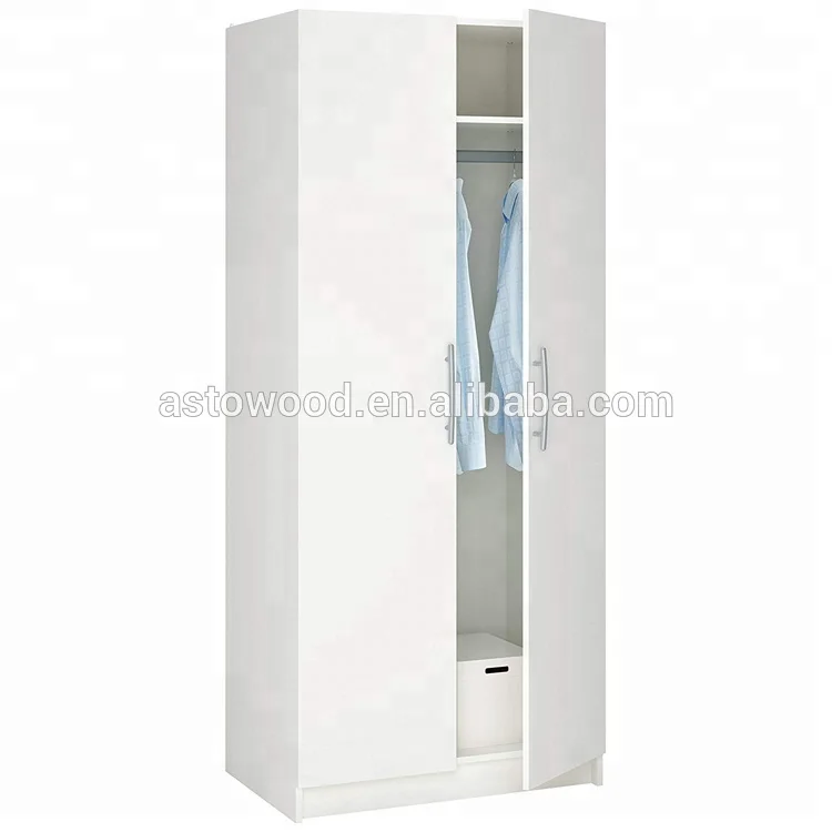 White Melamine PB Bedroom Wardrobe with 2 Doors