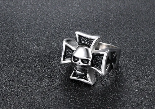 Новинка мужское кольцо из нержавеющей стали кельтский Байкер готический череп крест