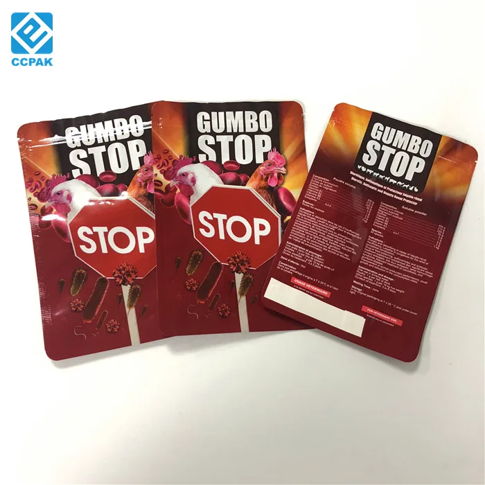 Eco-friendly 3 side sealed flat/standing pet food pouch feed chicken/dog/sheep food bags with logo print reusable packaging