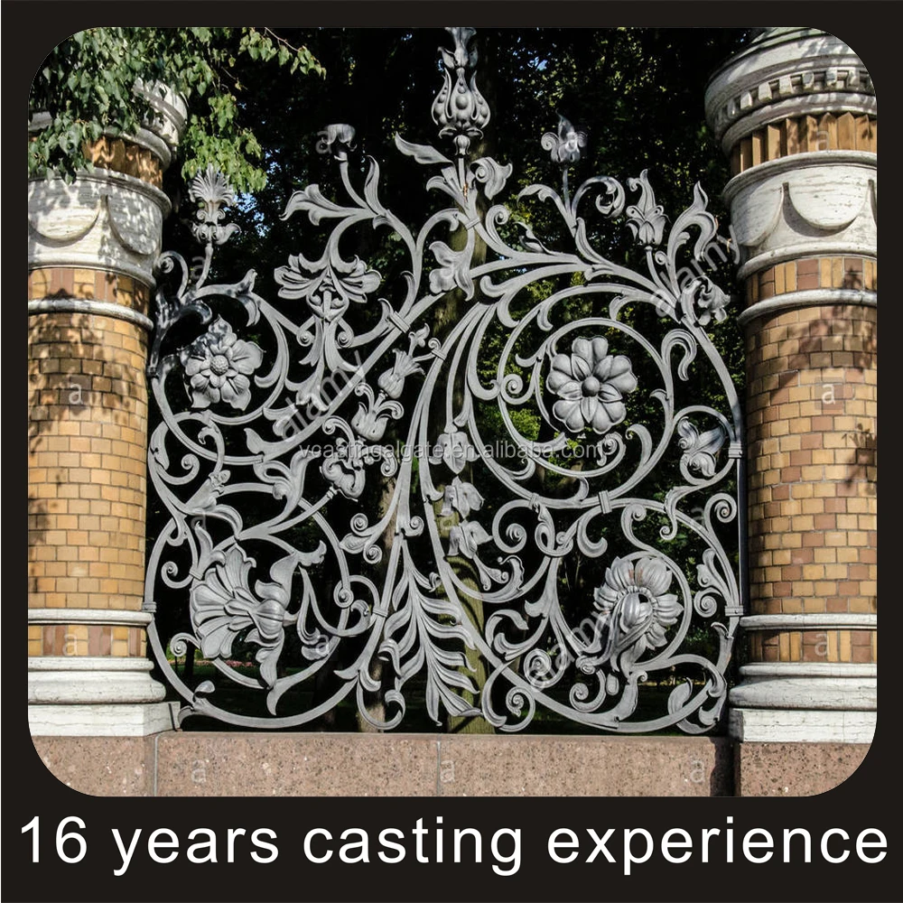 
Wholesaler cast aluminium sliding fence gate main door grill design 