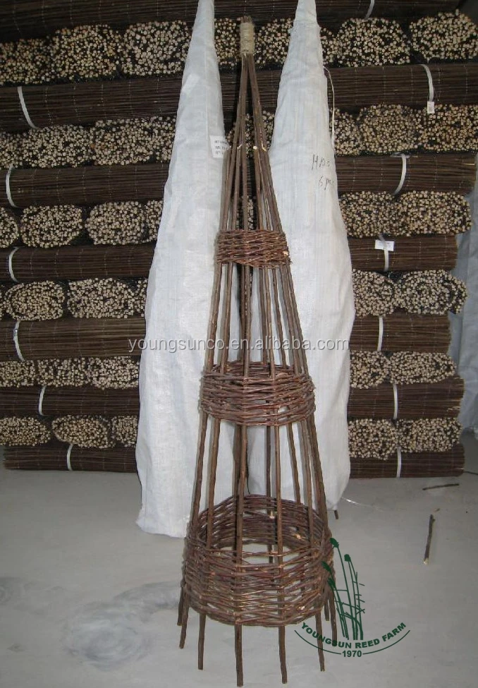 
garden flower shelf willow obelisk 