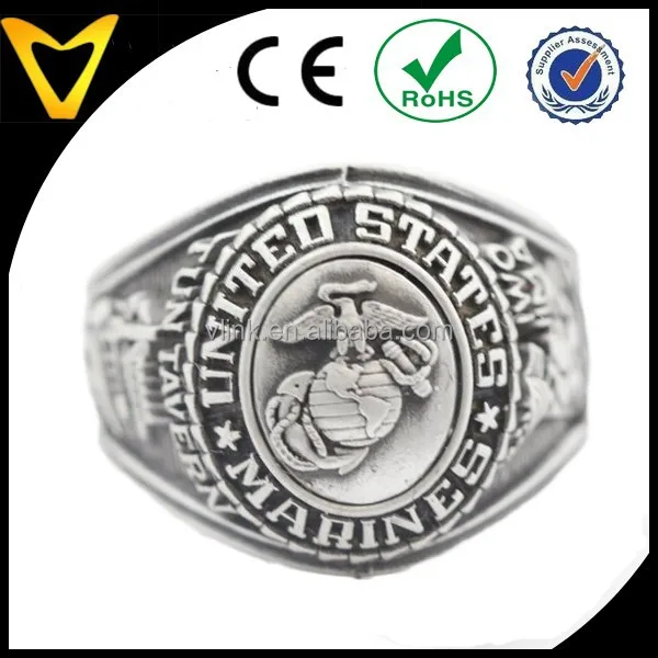 High Quality Stainless Steel Jewelry Custom Military Rings, Mens Big US Navy Insignia Ring - Bronze Colored Navy Veteran Ring