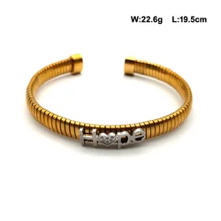 Stainless Steel  Two-Tone Positive Energy HOPE Word Cable Wire Men Bangle Women Bracelet Jewelry