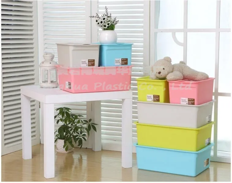 Hot product colorful toy storage plastic box with lid
