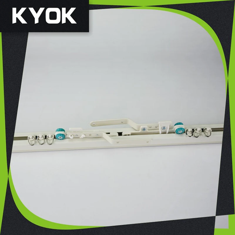 high quality aluminum wave ceiling double ripple fold curtain track curtain rail for  hotel