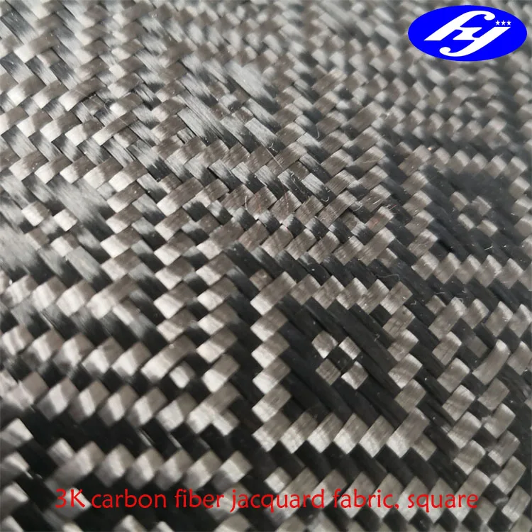 3K square design carbon fiber jacquard fabric