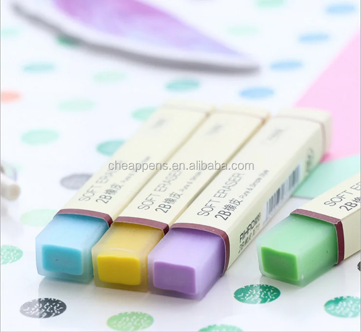 cute color long stripe 2b soft eraser creative jelly eraser for children stationery