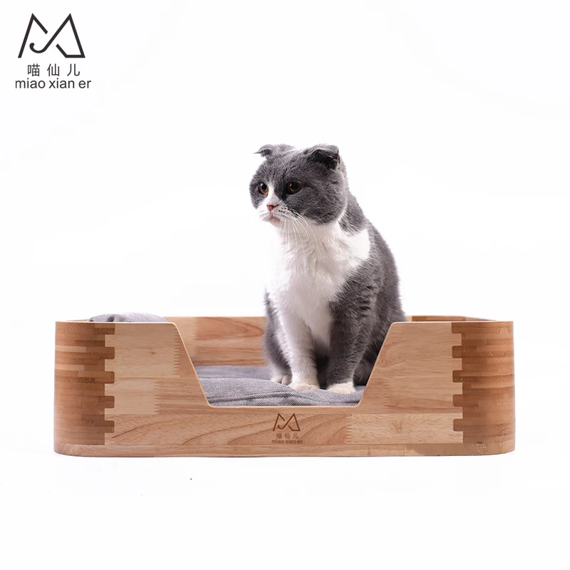 2019 hot sale factory direct supply Solid Wood Cat Bed Cat Furniture