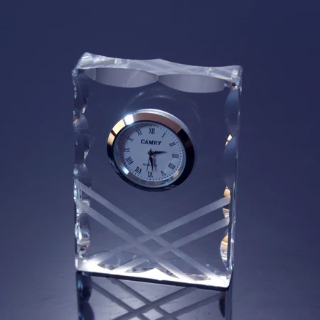 Black rectangular antique crystal table alarm clock for family
