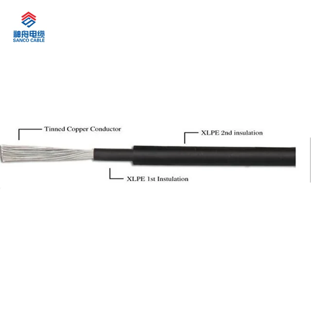 Facotry Оптовая Высокое качество огнестойкость галогенов красный или черный tuv гибкий одножильный 6Mm2 Солнечный Кабель