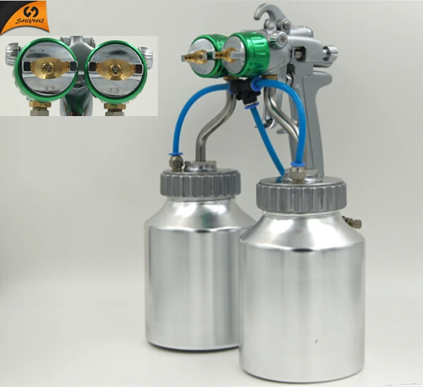 1200 Ningbo hot on sales nono 93V dual head chrome car spray arc spray gun chinese power tools air paint spray gun