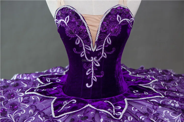 Customized Kids Girls Velvet Performance Wear Dance Costumes Purple Ballet Tutu