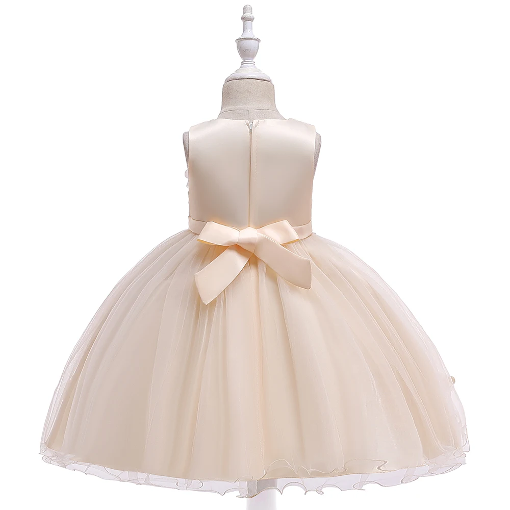 MQATZ New Kids White Cotton Princess Dress Wedding Party Pageant Frocks 1-8 Years Baby Ball Gown L5145