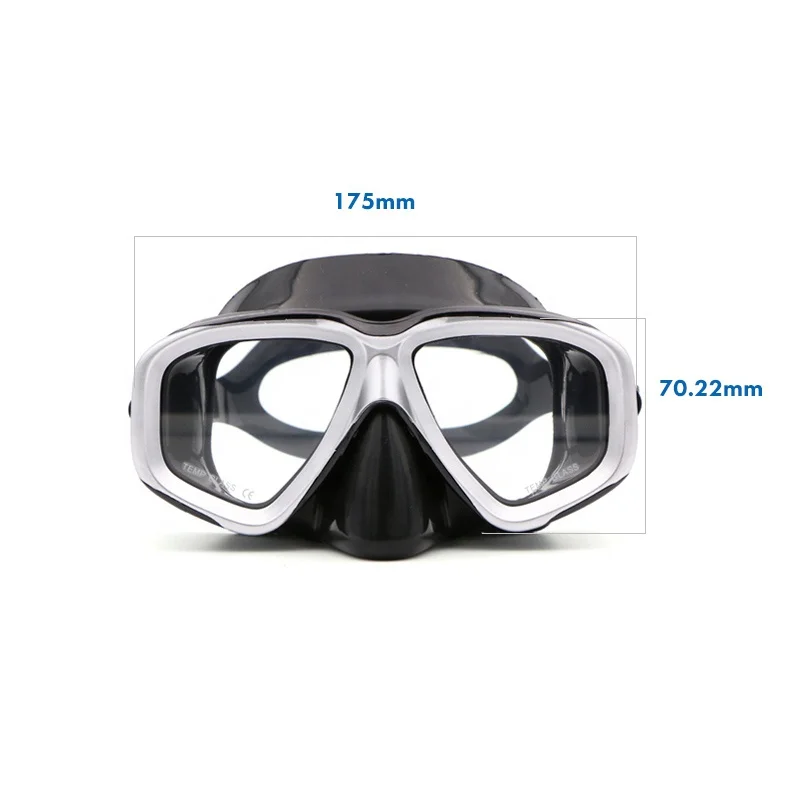 Разноцветная силиконовая маска для подводного плавания из закаленного стекла с сертификатом CE