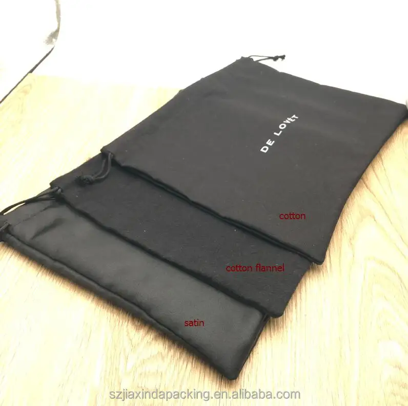 
Customized Black Satin Cotton Flannel Dust Bag 
