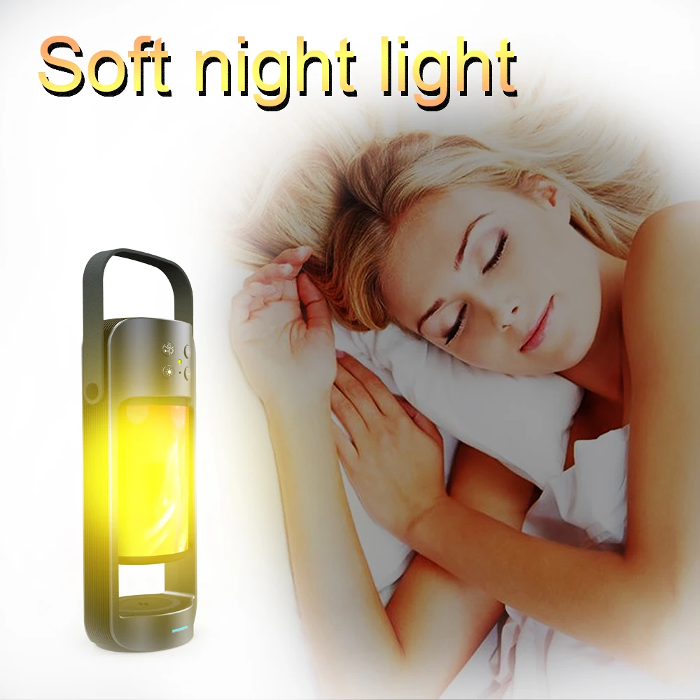 wireless speaker flame LED night light & TWS function with wireless charger support TF card and USB