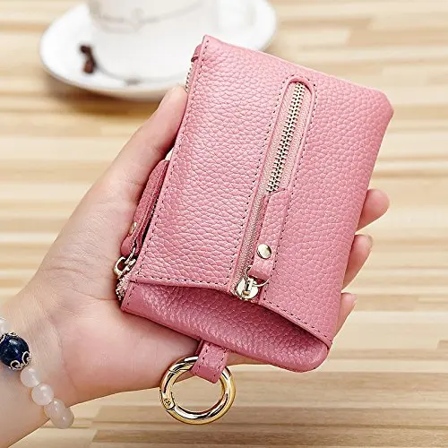 Womens Leather Key Case/Zipper Coin Purse/Card Holder Wallet