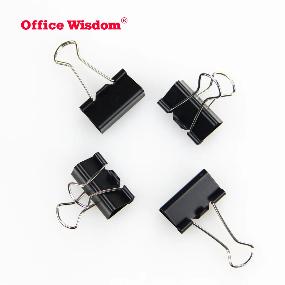 Black Metal Binder Clips 15 19 25 32 41 51mm Notes Letter Paper Clip Securing clip