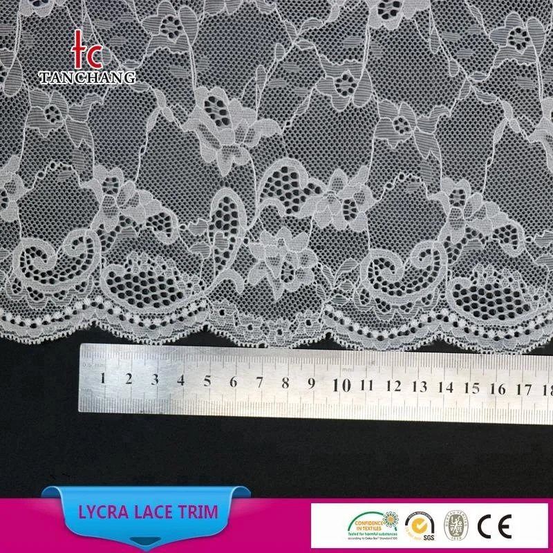 factory supply 22cm fashion korean lace trustwin lace jacquard lycra lace for bra LSHB7042