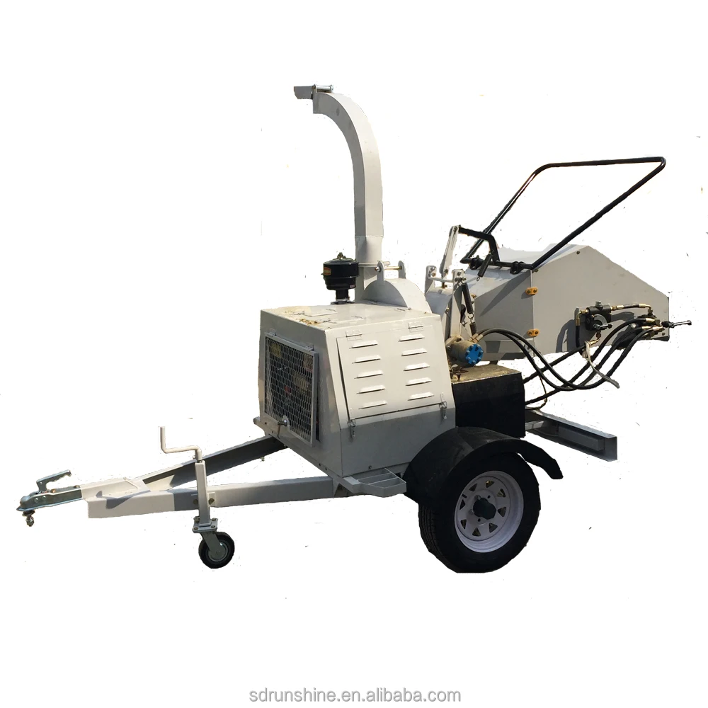 DWC22 wood chipper machine with diesel engine and 2 ball hitch