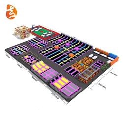 Factory custom kids rectangle large sized commerical  indoor trampoline park price