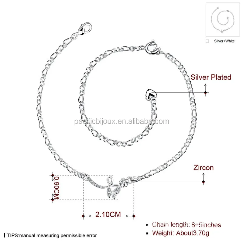 
silver anklet lady accessory jewellery wrist anklet bracelet silver filled no fade no rust jewelry anklet 