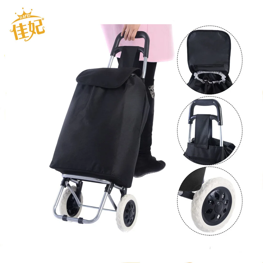 New Year gift New Design 600D folding aluminum make up trolley case shopping trolley with wheels