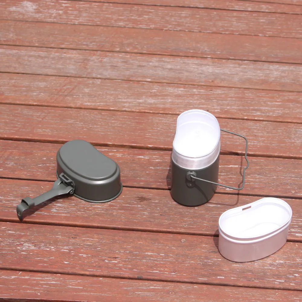 folding  Aluminum  German   Style  Mess Tins  Perfect for camping and hiking    WWII GERMAN M31 MESS TIN