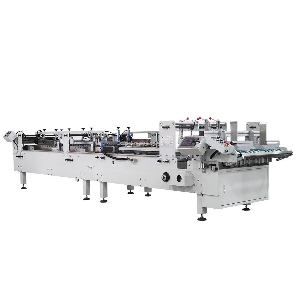 Chenglin folding gluing auto bottom gluing machine with Nordson PUR spray equipment