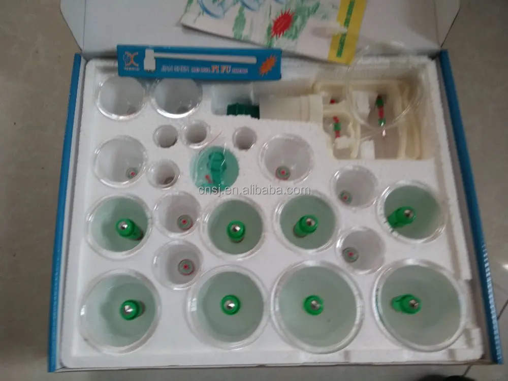 
Acupuncture Cupping Hand Pump Vaccum Cupping Therapy Set 24 Cups+8 Magnets cupping massage treatment 